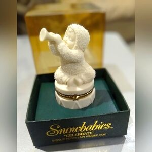 Snowbabies Bisque Porcelain Hinged Box